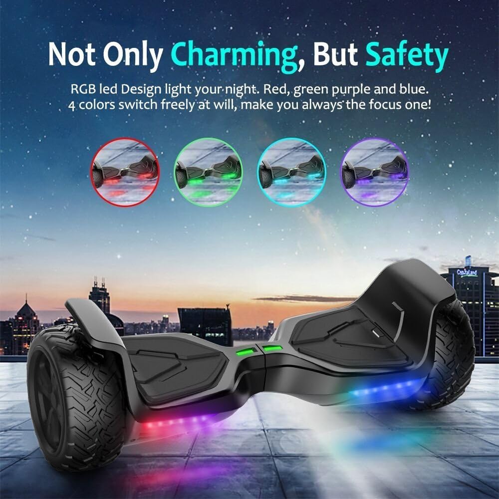 8.5'' All Terrain Off-Road Hoverboard with Bluetooth Speaker, LED Lights, UL2272 Certified