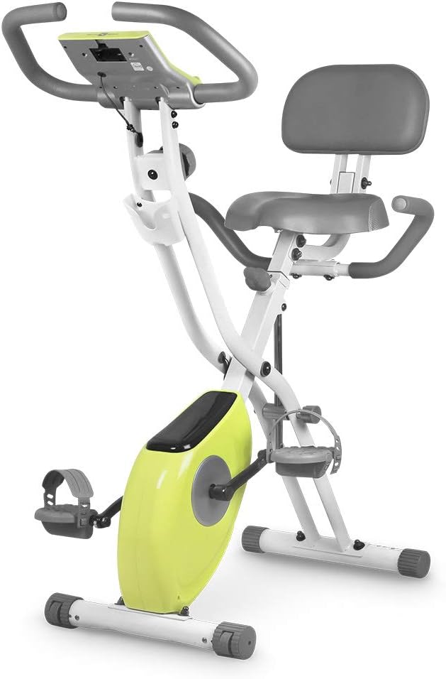 leikefitness LEIKE X Bike Ultra-Quiet Folding Exercise Bike, Magnetic Upright Bicycle with Heart Rate,LCD Monitor and easy to assemble 2200 (YELLOW)