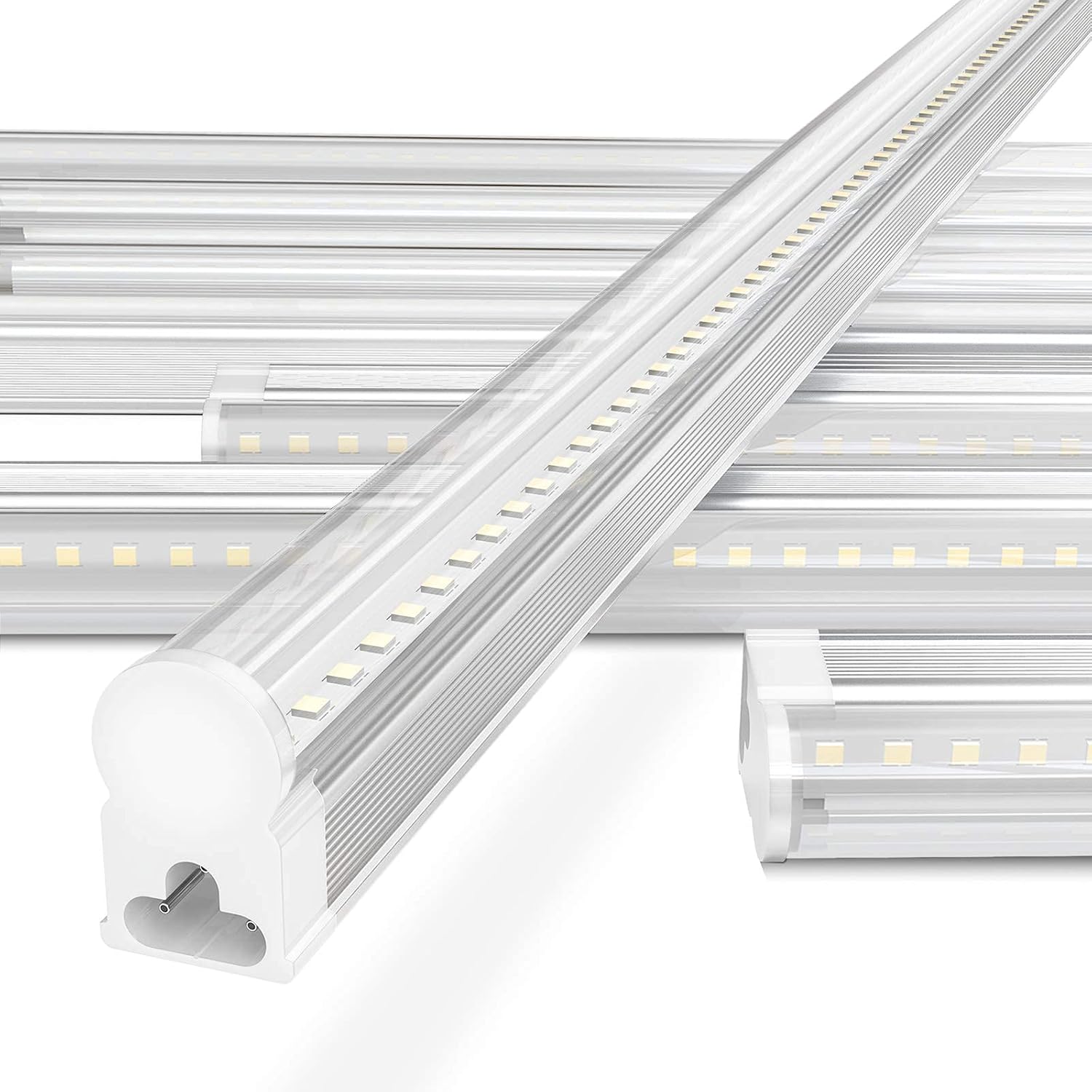 Led Shop Light 4ft 6500k 3100lm 24w, Clear Cover, Pack of 6, Link-able Led Shop Lights for Garage, Easy Led T5 Shop Lights for Workshop, Mounted Up-to Ceiling or Under Cabinet, Built-in On/Off Switch Pack of 2