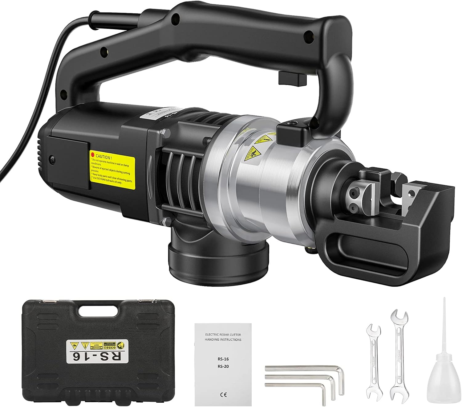 Anbull 900W Electric Rebar Cutter, Cutting up to 5/8 Inch 4-16mm #5 Rebar, Rebar Cutter Hydraulic with Replaceable Blades, Cutting Speed 2.5-3S, with Lighter Aviation Aluminum-alloy Frame (RS-16#5)