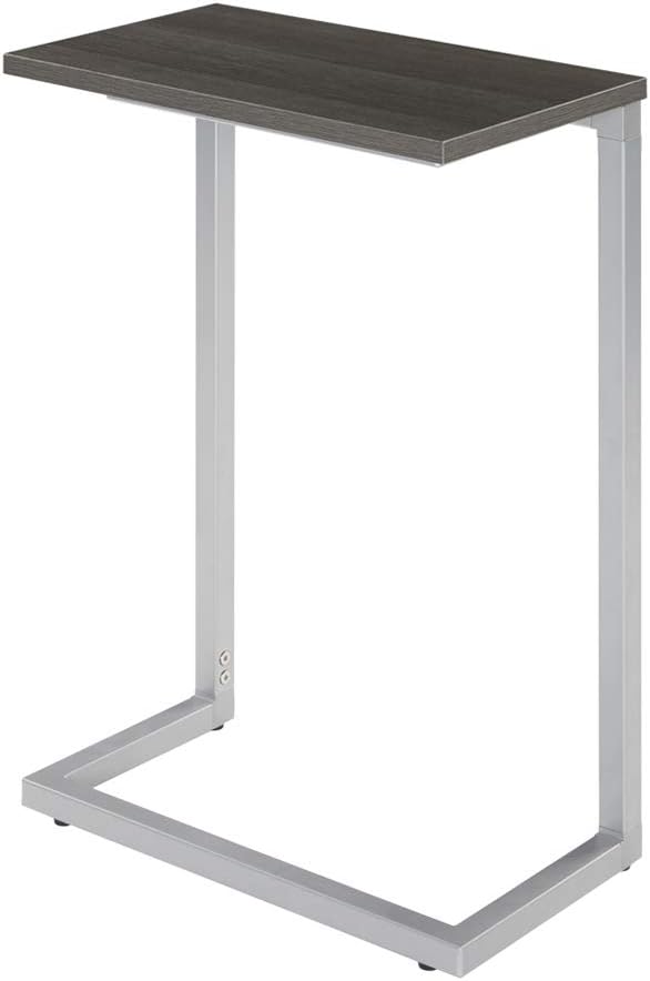 Sunon Side End Table 26.5 Inch Height C Shape Snack Table for Home and Office (Virginia Walnut) Pack of 2