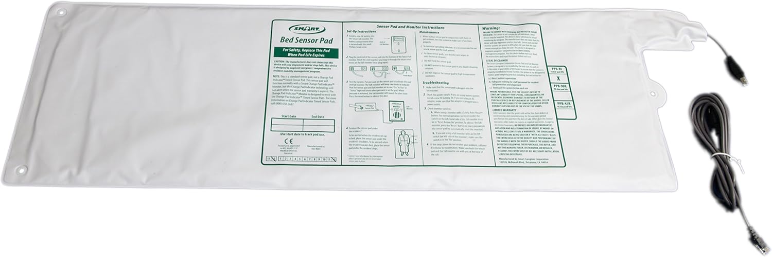 Wireless Economy Quiet Fall Alert with 10in x 30in Bed Pad and Caregiver Pager in Retail Packaging