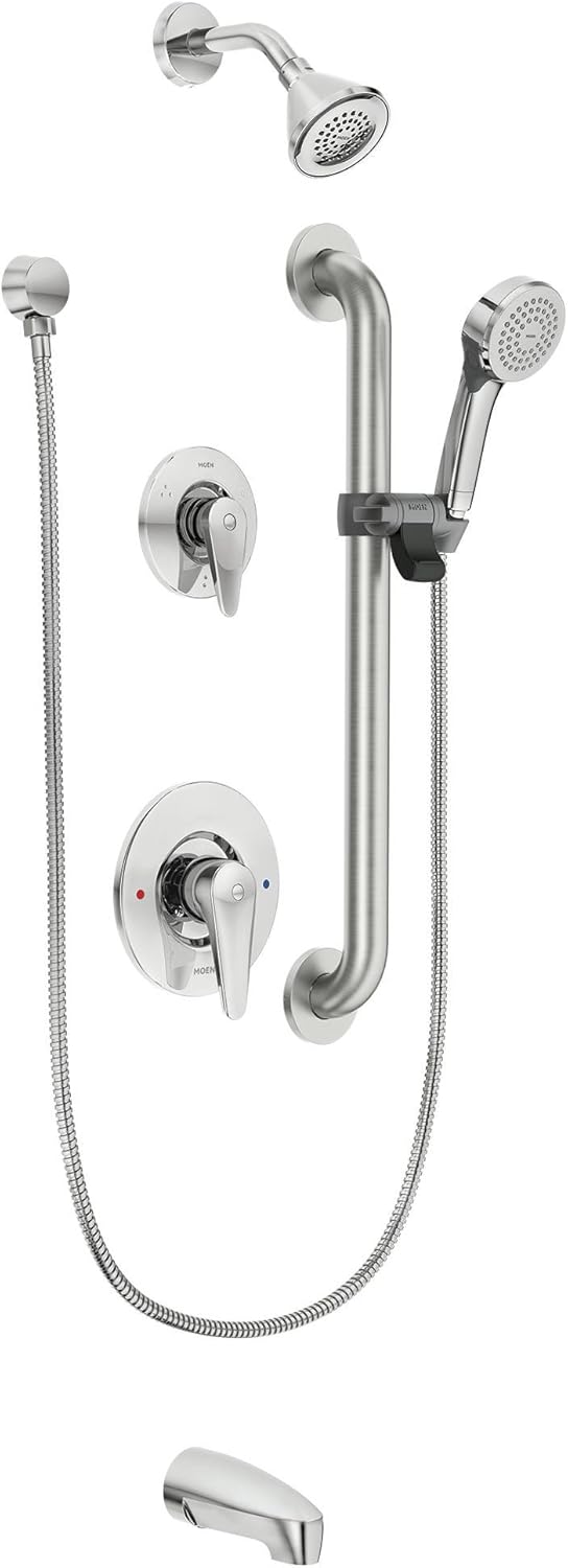 Moen T9343GBM25 Commercial Posi Temp Transfer All Metal Trim Kit 2.5 GPM (Valve Not Included), Chrome