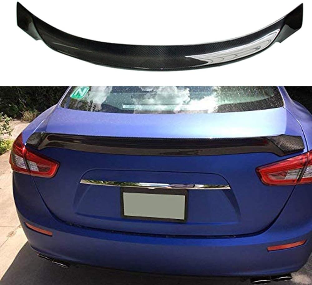 Mosion Auto Carbon Fiber Rear Spoiler Trunk Lid Lip Wing for Maserati Ghibli 2014+