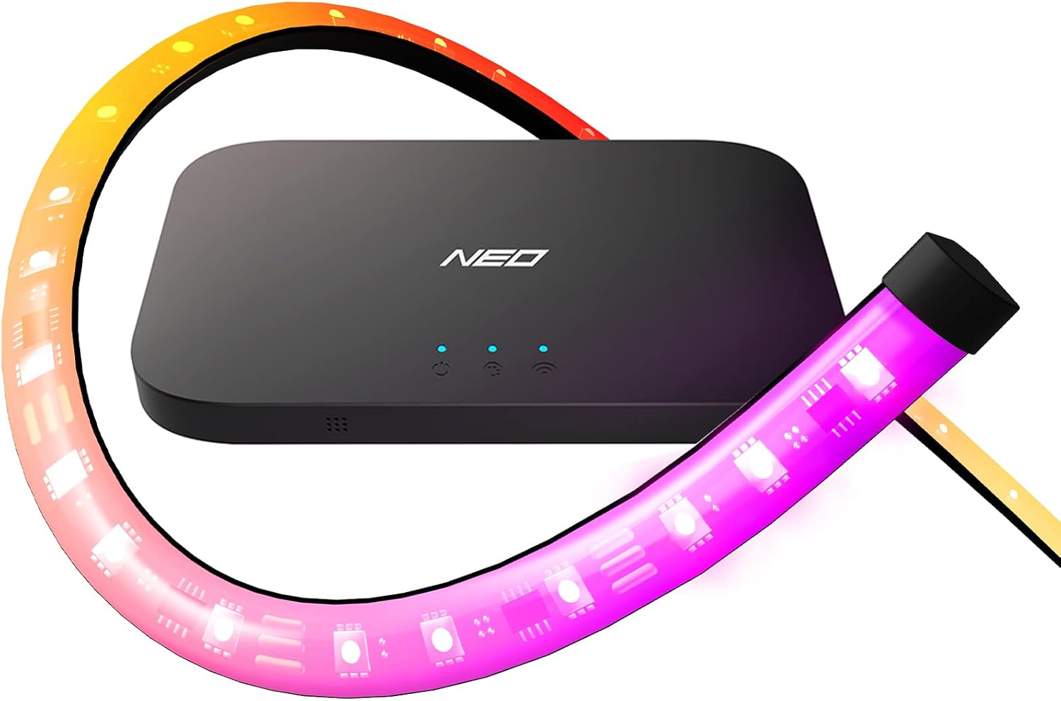 Lytmi NEO HDMI 2.0 Sync Box & TV LED Backlight Kit, Immersion Ambient Lighting Strips for 60 Inch and Below TV, Screen and Music Sync, Compatible with Alexa & Google Assistant, App Control