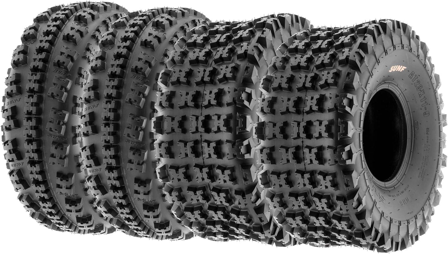 Set of 4 SunF XC 23x7-10 Front & 22x10-9 Rear ATV UTV Knobby Sport Tires,6 PR Tubeless A027