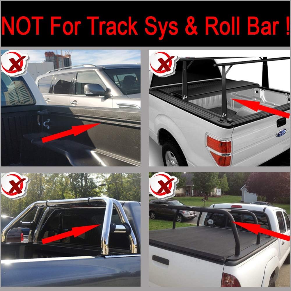 SUCCBROS 1pcs Lock & Roll up Soft Tonneau Cover Truck Bed Compatible with now 1269
