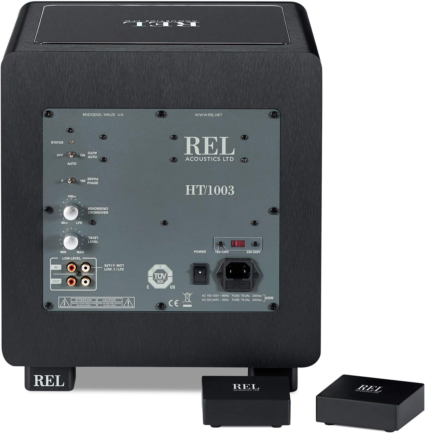 REL Acoustics HT/1003 Subwoofer, HT-Air Wireless Compatible, Line Grained Black Composite