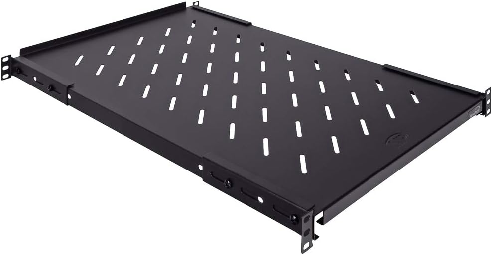 NavePoint Fixed Rack Vented Server Shelf 1U 19 Inch 4 Post Rack Mount Adjustable from 16-41 Inches Pack of 2