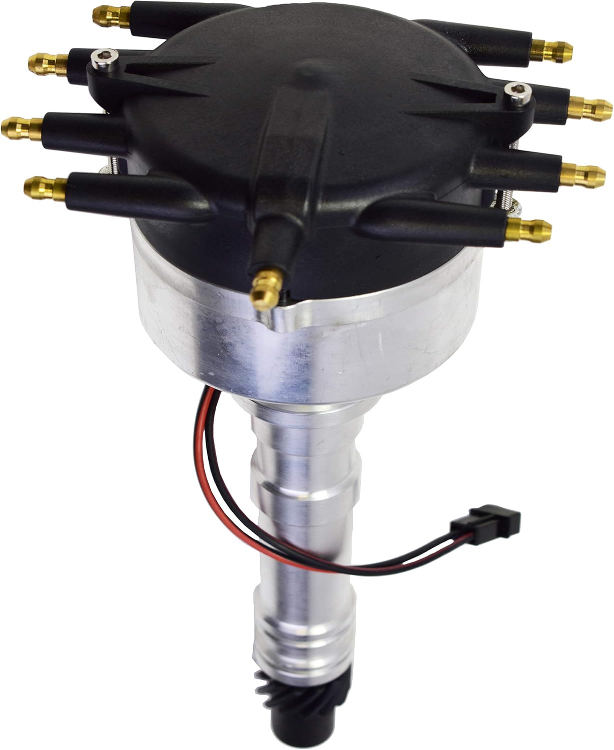 A-Team Performance - Pro Billet Pro Series Distributor Crab Style - Compatible with Chevrolet SBC BBC Small Block Big Block Chevy V8 Low-Profile Black Cap