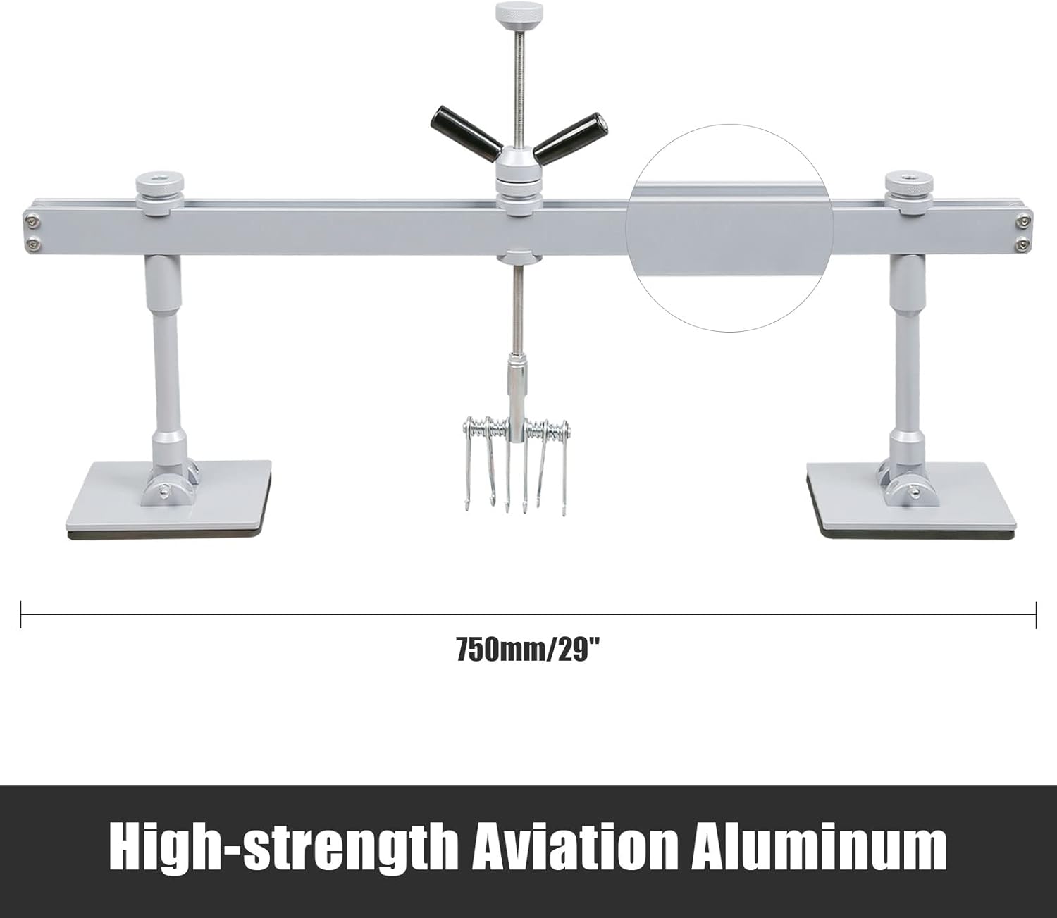 Dentpuller Dent Pull Level Bar Kit with 6-Claw Hook for Aluminum and Steel Dent Pulling,750mm/29inch