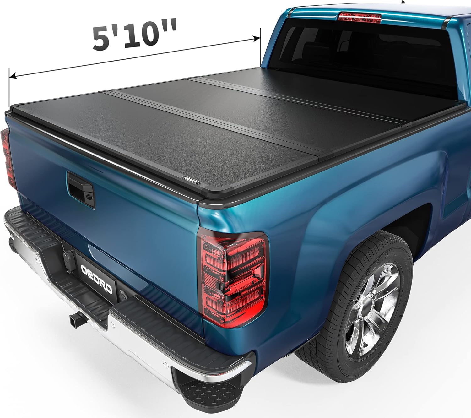 oEdRo Hard Trifold Truck Bed Tonneau Cover Compatible with 2014-2019 Chevy Silverado/GMC Sierra 1500 (2019 LD/LT ONLY); 2015-2019 Silverado Sierra 2500 3500 HD,Fleetside 6.6 Feet Bed