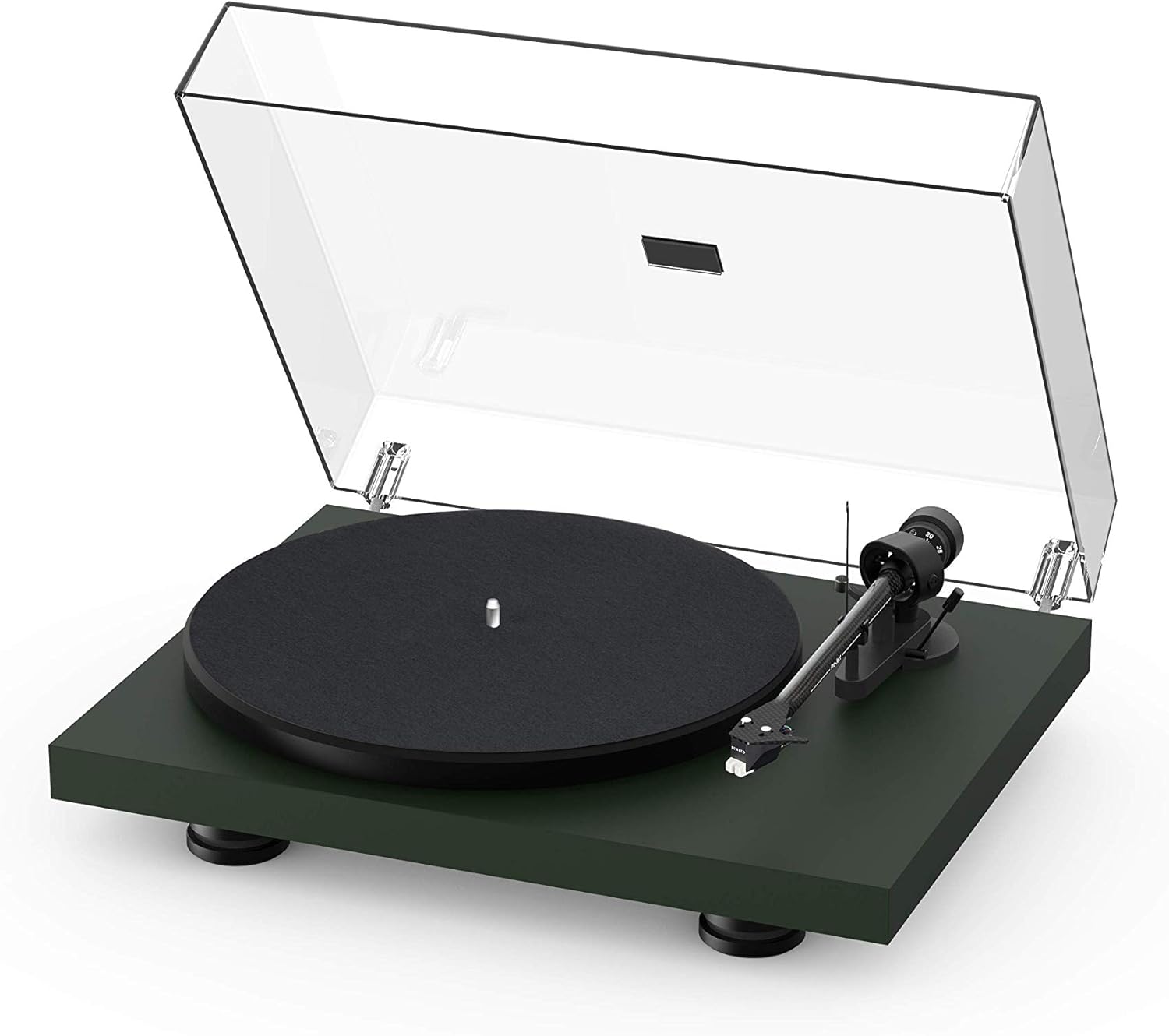 Pro-Ject Debut Carbon EVO, Audiophile Turntable with Carbon Fiber tonearm, Electronic Speed Selection and pre-Mounted Sumiko Rainier Phono Cartridge (High Gloss White)