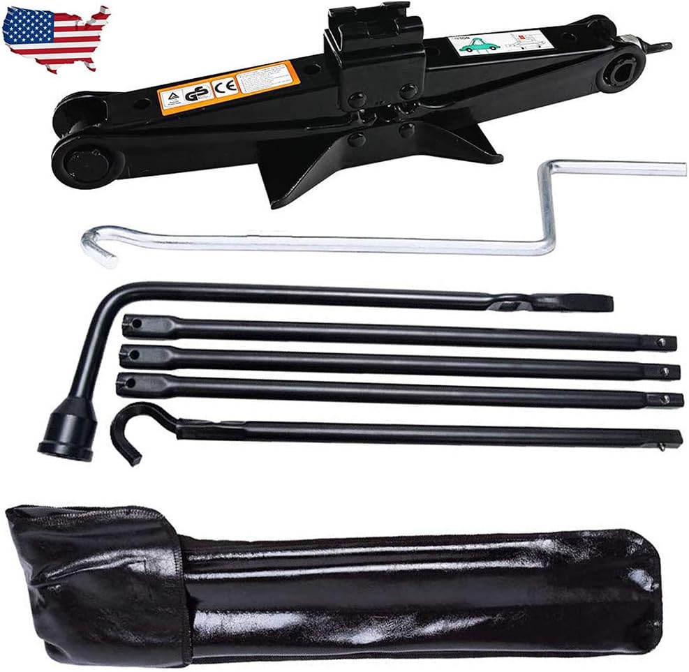 Spare Tire Tool OEM for Dodge Ram 1500 2002 to 2015 and 2 Ton Scissor Jack Wheel Tools Set 3-Y Guarantee) Pack of 2