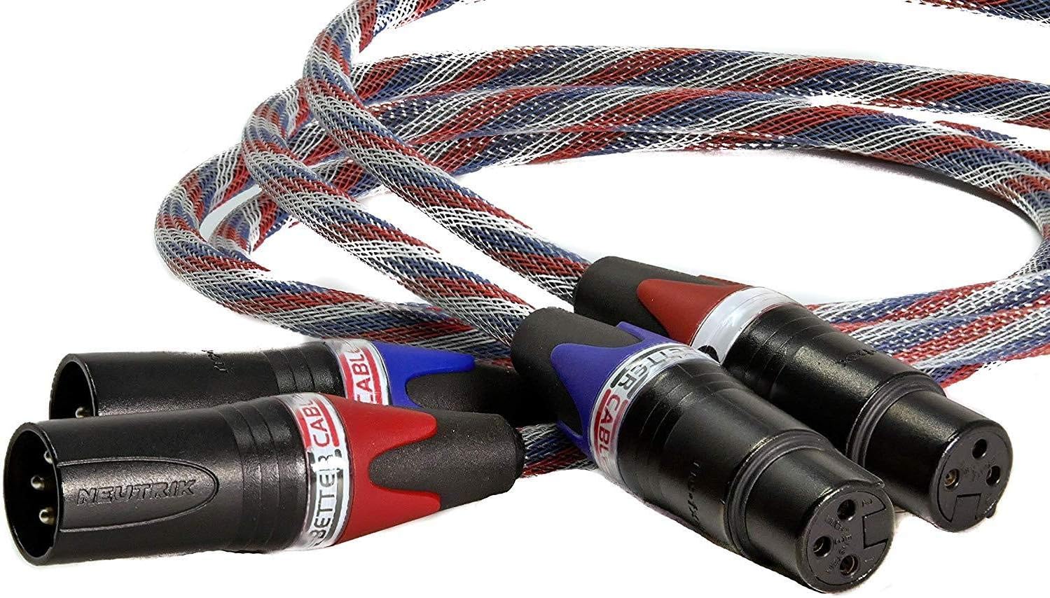 Better Cables SSXLRP-1-MF Silver Serpent II Balanced XLR Audio Cable, 1 meter (3.28'), Stereo Pair (2 Cables), High-End, High-Performance, Silver/Copper Hybrid, Low-Capacitance, Audiophile Audio Cables