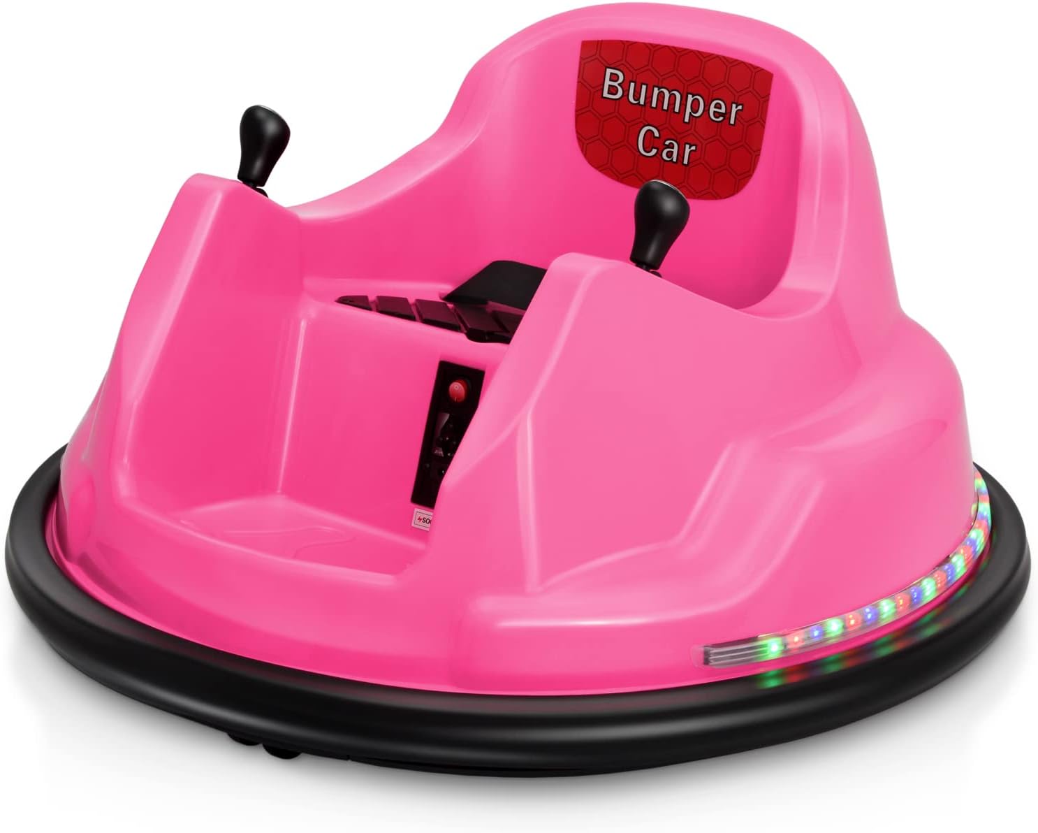 BROAGE Kids Race Toy 6V Electric Ride On Bumper Car Vehicle Remote Control 360 Spin DIY Numbers 00-99 ASTM-Certified Yellow