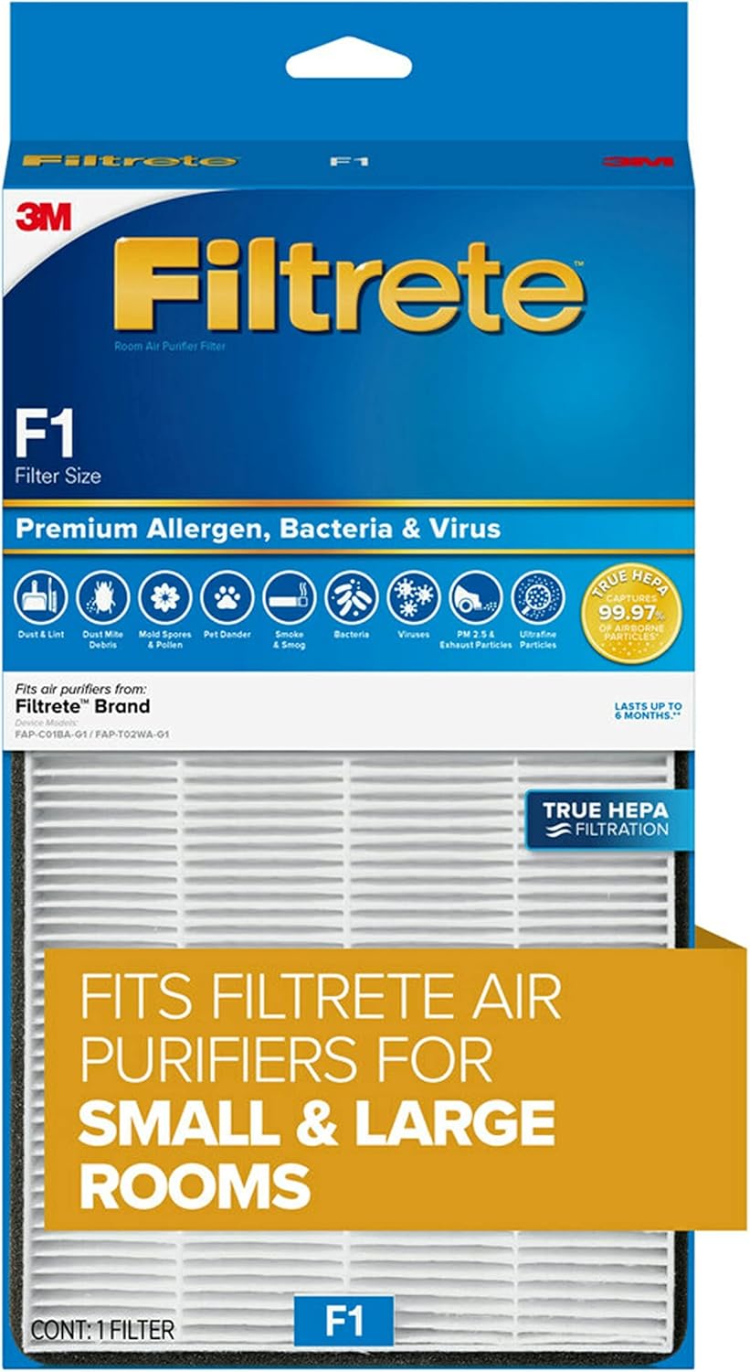 Filtrete Air Purifier, Large Room with True HEPA Filter, Captures 99.97% of Airborne particles such as Smoke, Dust, Pollen, Bacteria, Virus for 250 Sq. Ft.