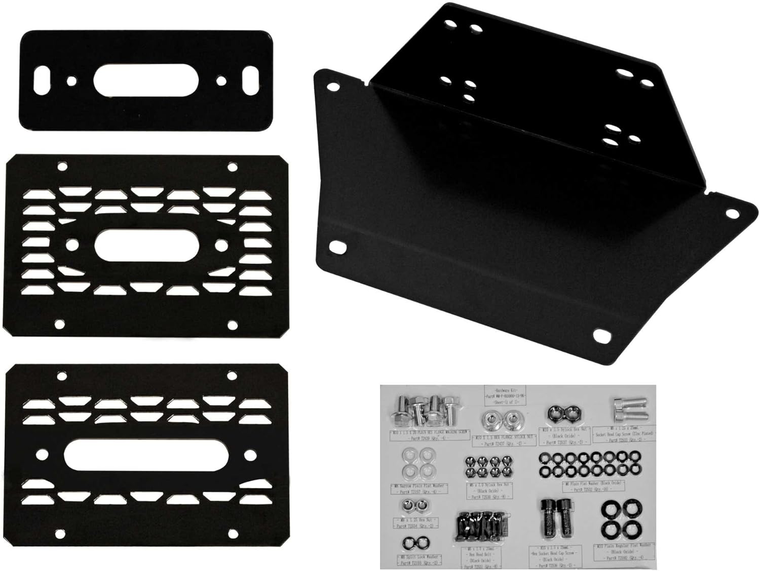 SuperATV Winch Mounting Plate for 2017+ Polaris Ranger XP 1000 / XP 1000 Crew | 2020+ Ranger 1000/1000 Crew | Polaris Winch Mount Compatible with Many other OEM and Aftermarket Winches! Pack of 2