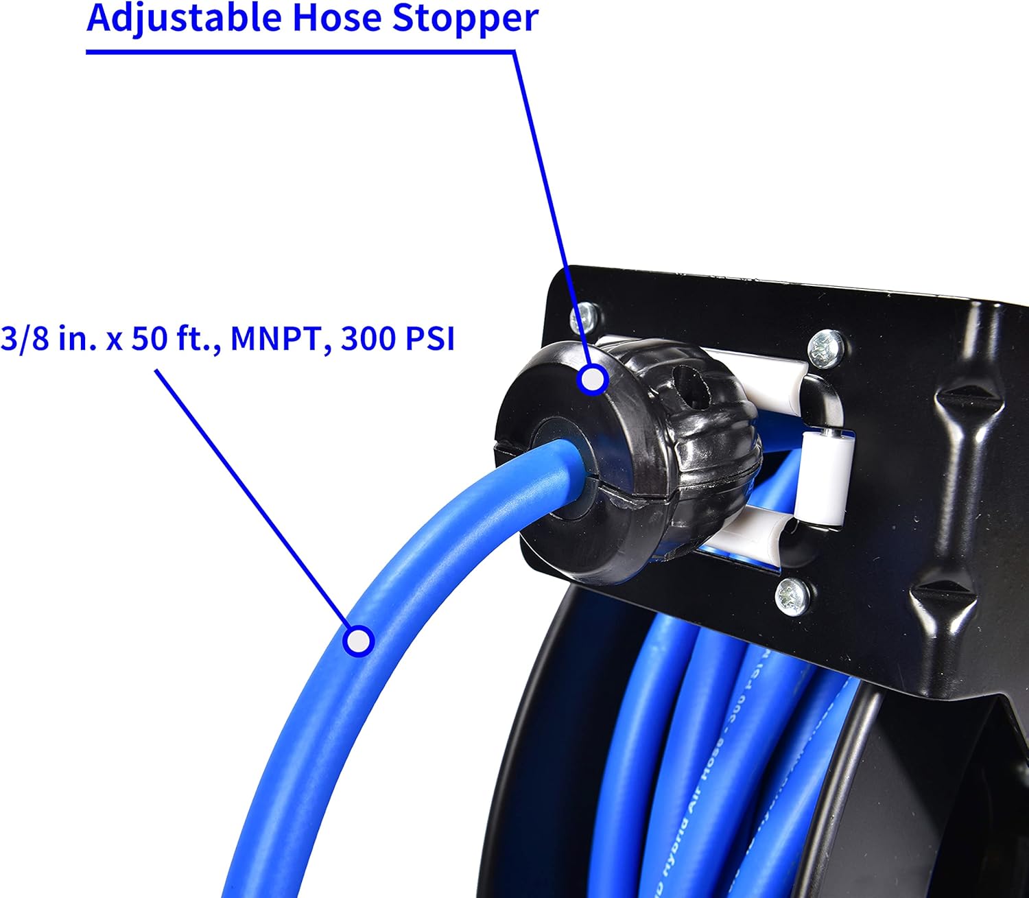 Aain AE39 Heavy Duty Air Hose Reel With 50FT Auto Rewind Preminium Retractable air hose,Steel Construction Industrial Air Hose Reel Wall Mount 3/8