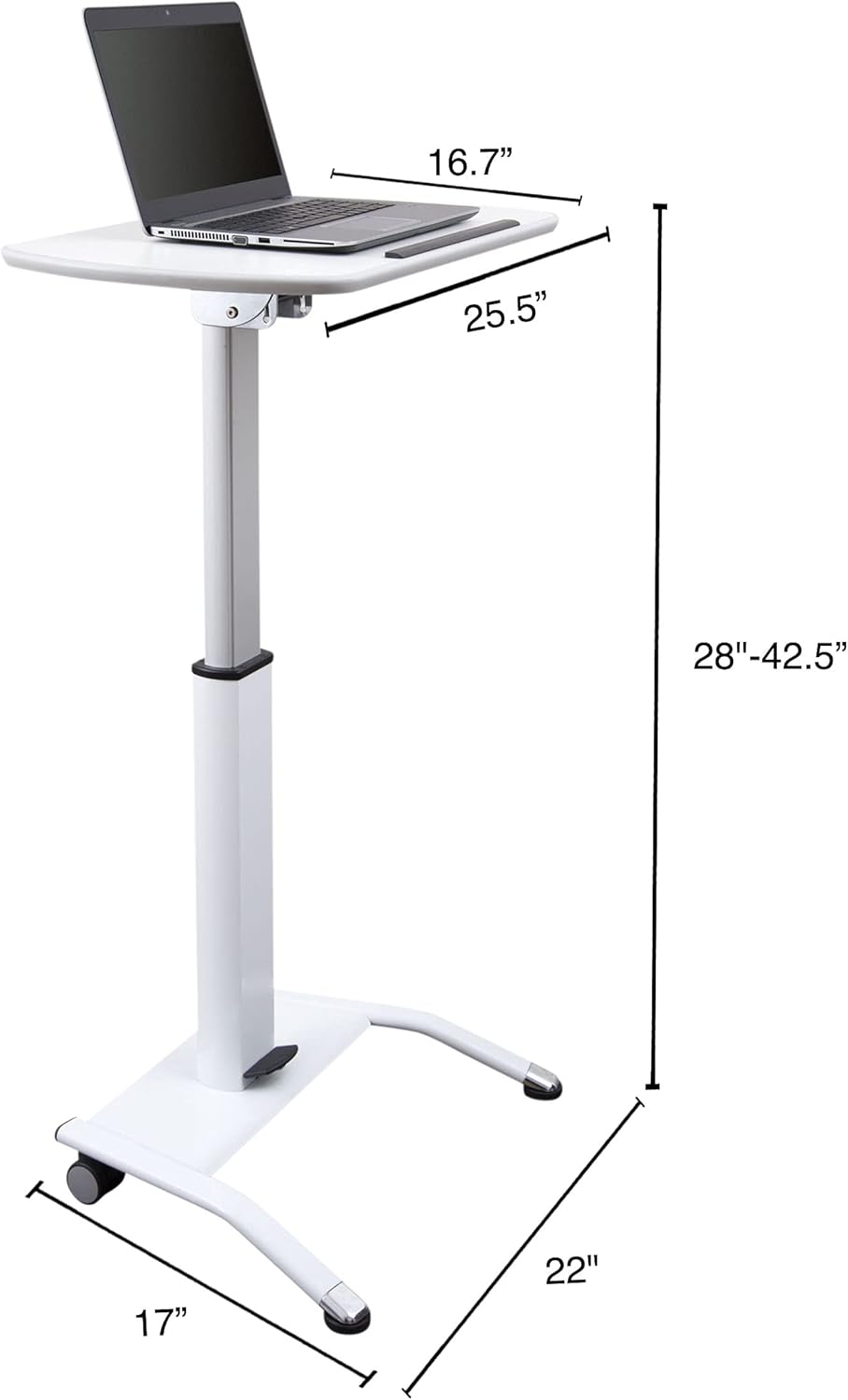 Pneumatic Adjustable-Height Lectern (White)