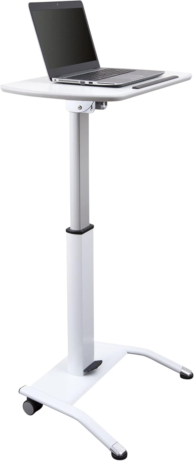 Pneumatic Adjustable-Height Lectern (White)