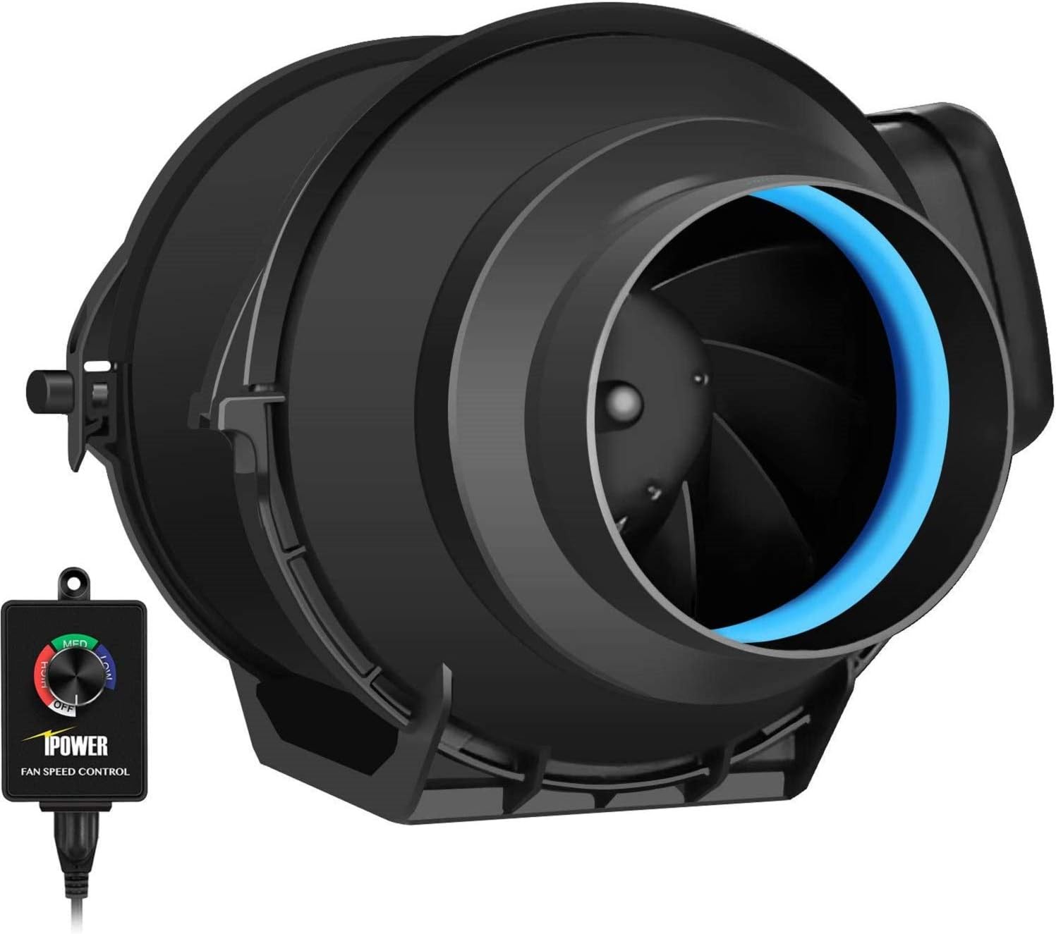 iPower 8 Inch 500 CFM Inline Fan with Variable Speed Controller Air Carbon Filter 25 Feet Ducting Combo for Grow Tent Ventilation, Silver