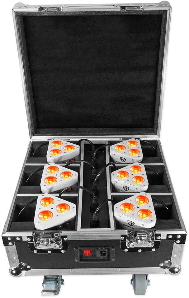 Rockville RGBWA+UV Rechargeable Wireless Wash DJ Up-Light in White (RockWedge LED