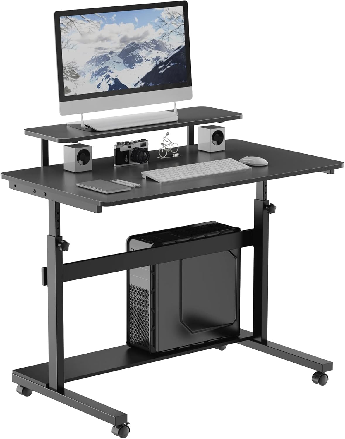 EUREKA ERGONOMIC Height Adjustable Standing Desk, Mobile Desk with Detachable Hutch 41