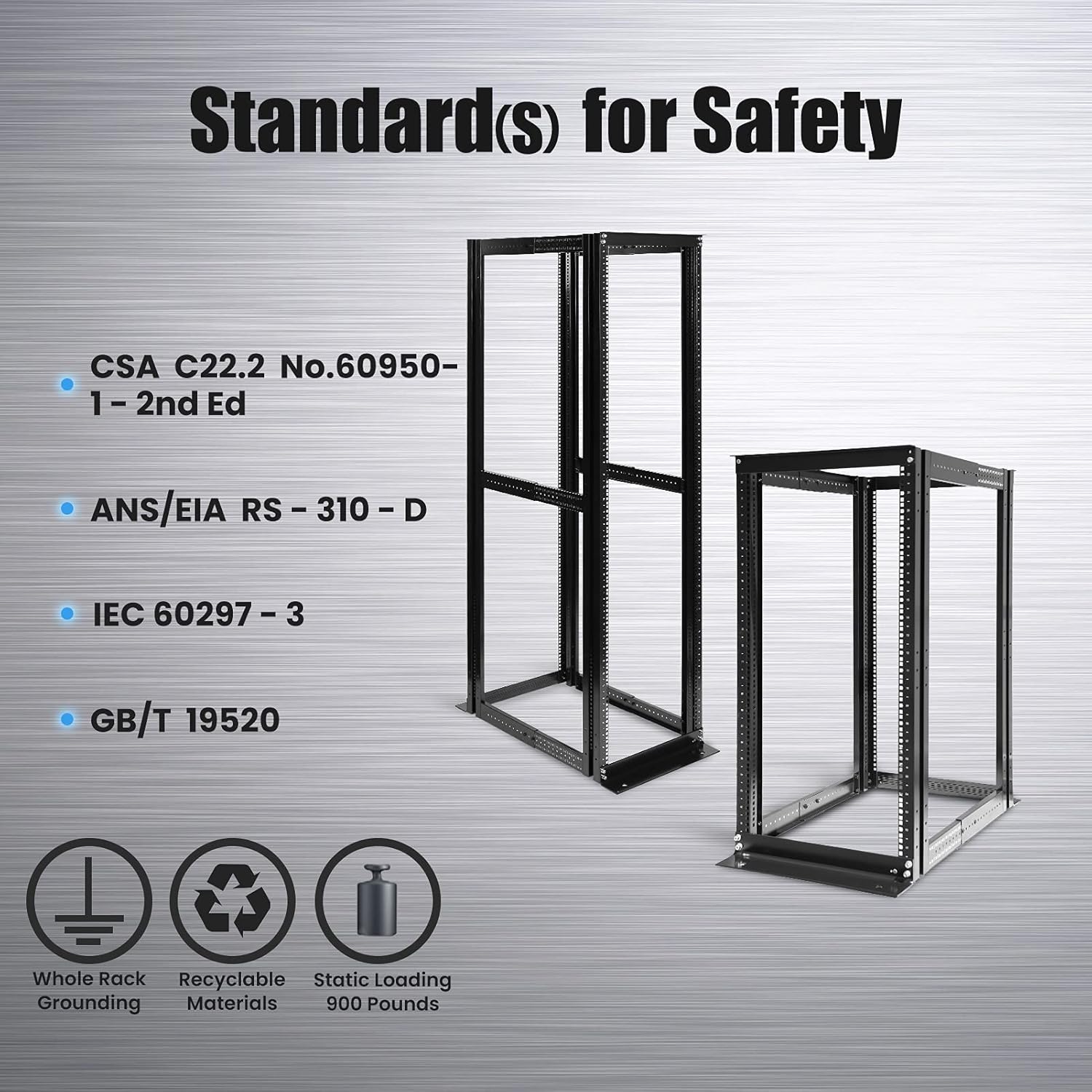 RAISING ELECTRONICS 42U 4 Post Open Frame Server Rack 19inch Adjustable Depth 24-35inch (42U)