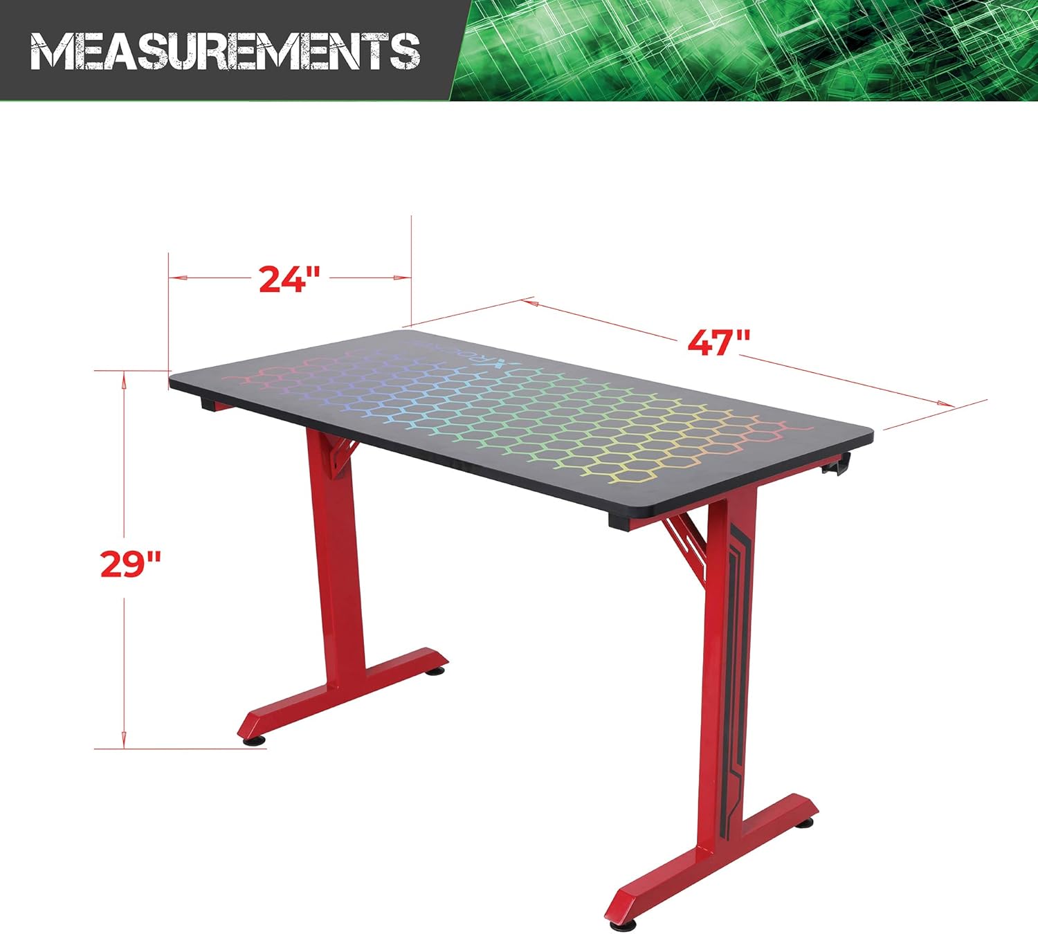X Rocker Hex PC Modern Gaming Desk, 47.24