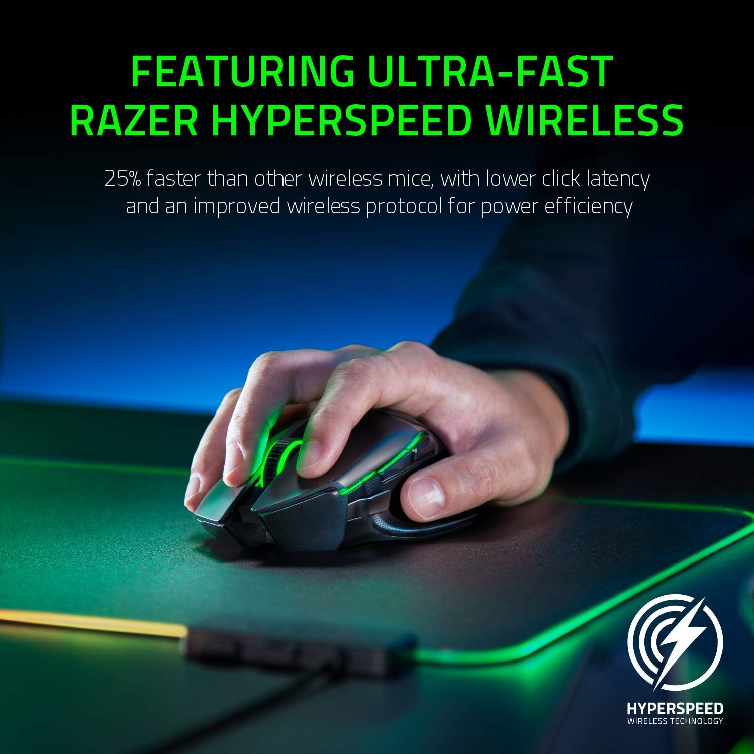 Razer Basilisk Ultimate Hyperspeed Wireless Gaming Mouse: Fastest Gaming Mouse Switch, 20K DPI Optical Sensor, Chroma RGB Lighting, 11 Programmable Buttons, 100 Hr Battery, Classic Black Pack of 2