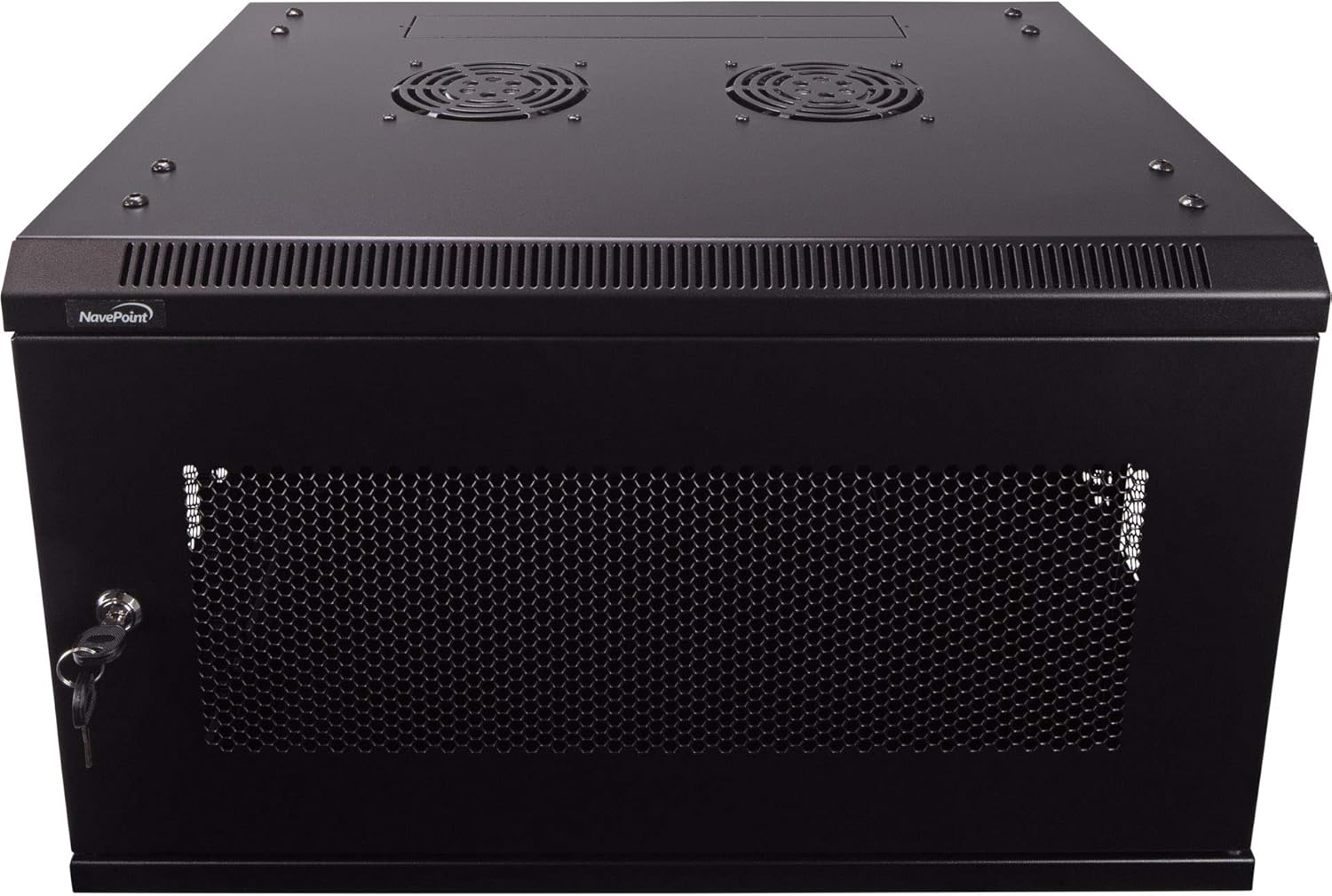 NavePoint 6U Deluxe IT Wallmount Cabinet Enclosure 19-Inch Server Network Rack with Locking Perforated Door 16-Inches Deep Black