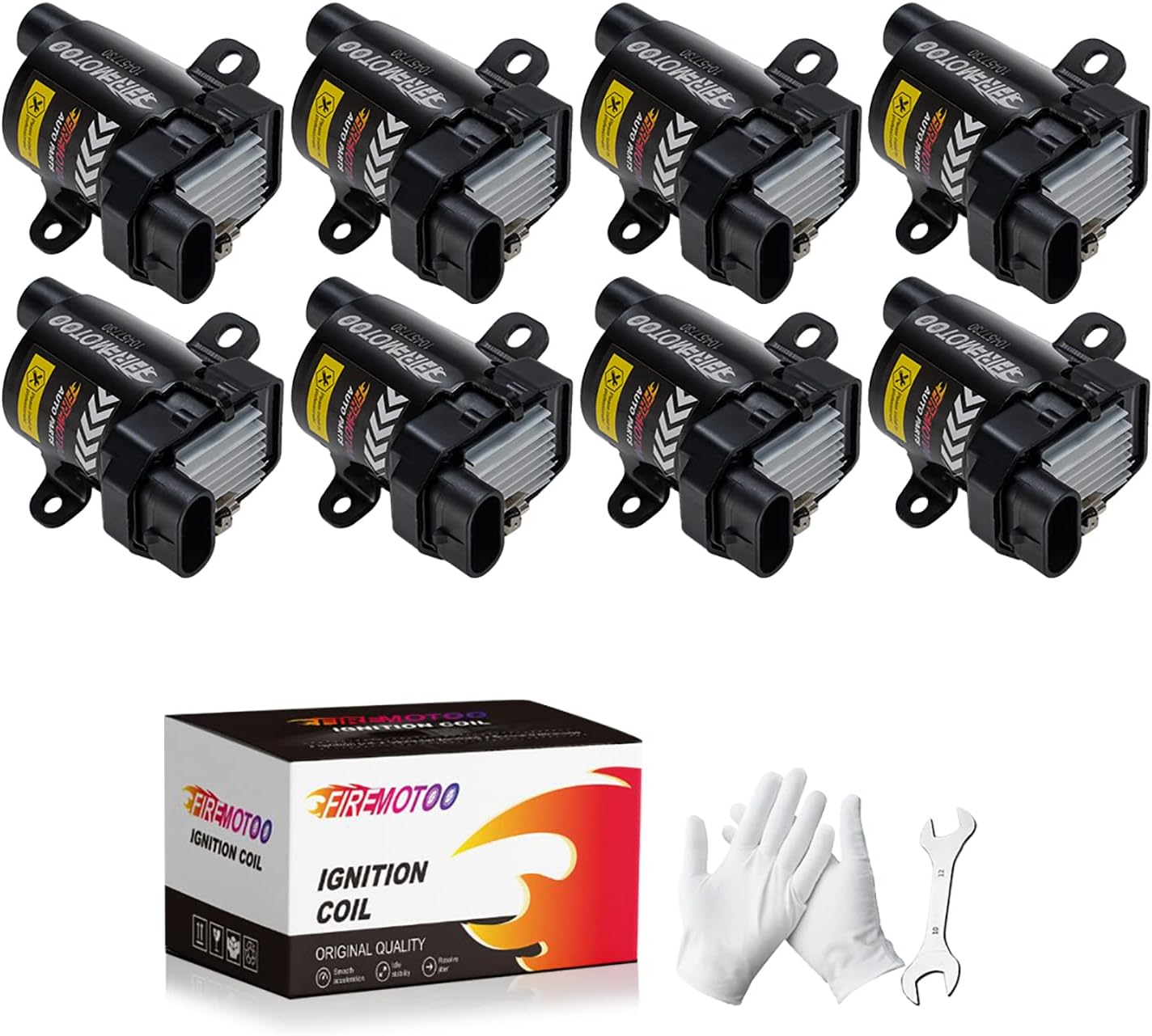FIREMOTOO Pack of 8 Ignition Coil Pack Compatible with Chevy GMC Silverado 1500 2500 Tahoe Suburban Express Sierra Savana Yukon XL Escalade V8 4.8L 5.3L 6.0L UF262 D585 C1251 19005218