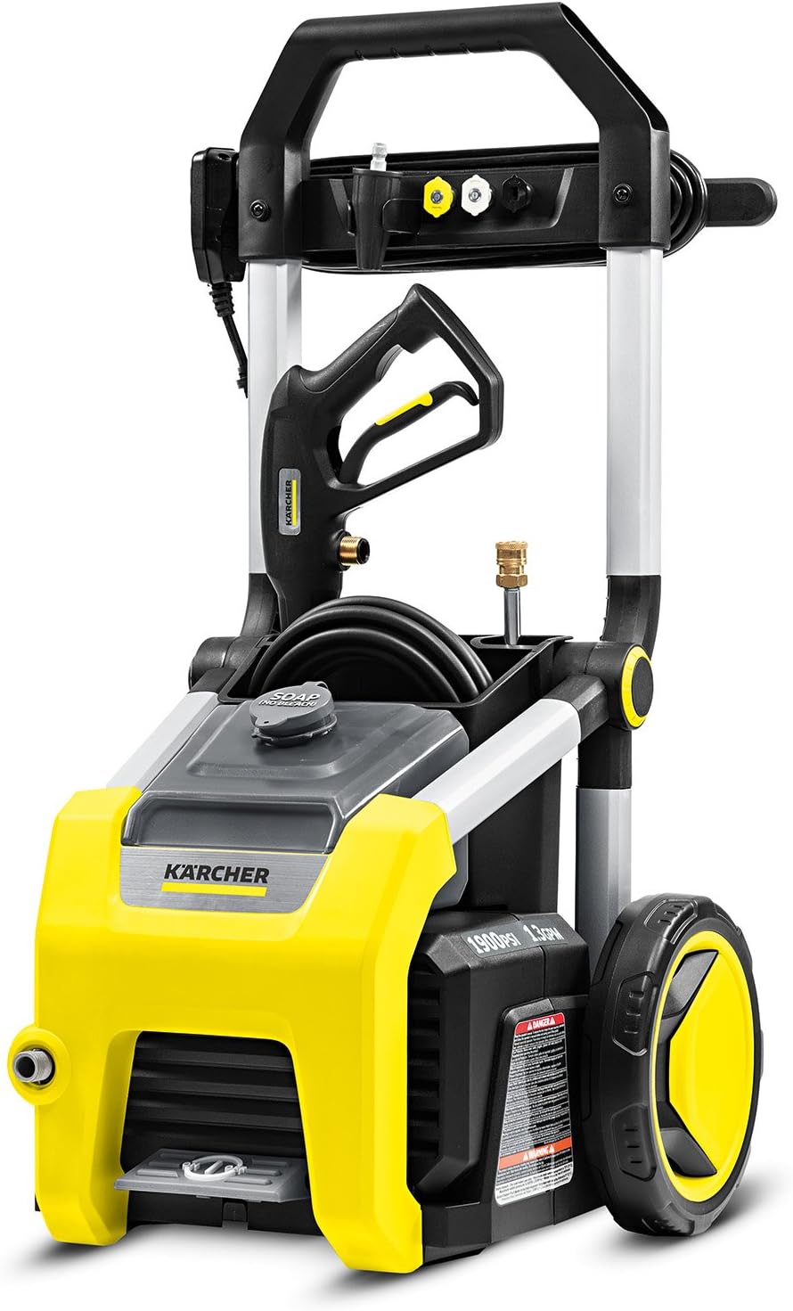 Karcher K1700 Cube 1700 PSI TruPressure Electric Power Pressure Washer with 3 Nozzle Attachments – 1.2 GPM