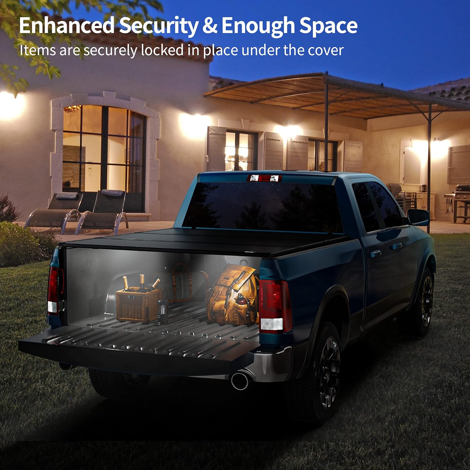 oEdRo Hard Tri-fold Truck Bed Tonneau Cover Compatible with 2009-2022 Dodge Ram 1500 (Classic & New), 5.6 ft Bed w/o RamBox