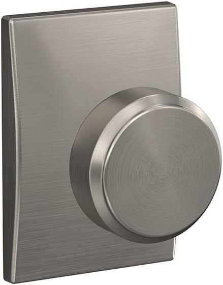 SCHLAGE Custom FC21 BWE 608 KIN Bowery Knob with Kinsler Trim Hall-Closet and Bed-Bath Lock, Satin Brass Pack of 2