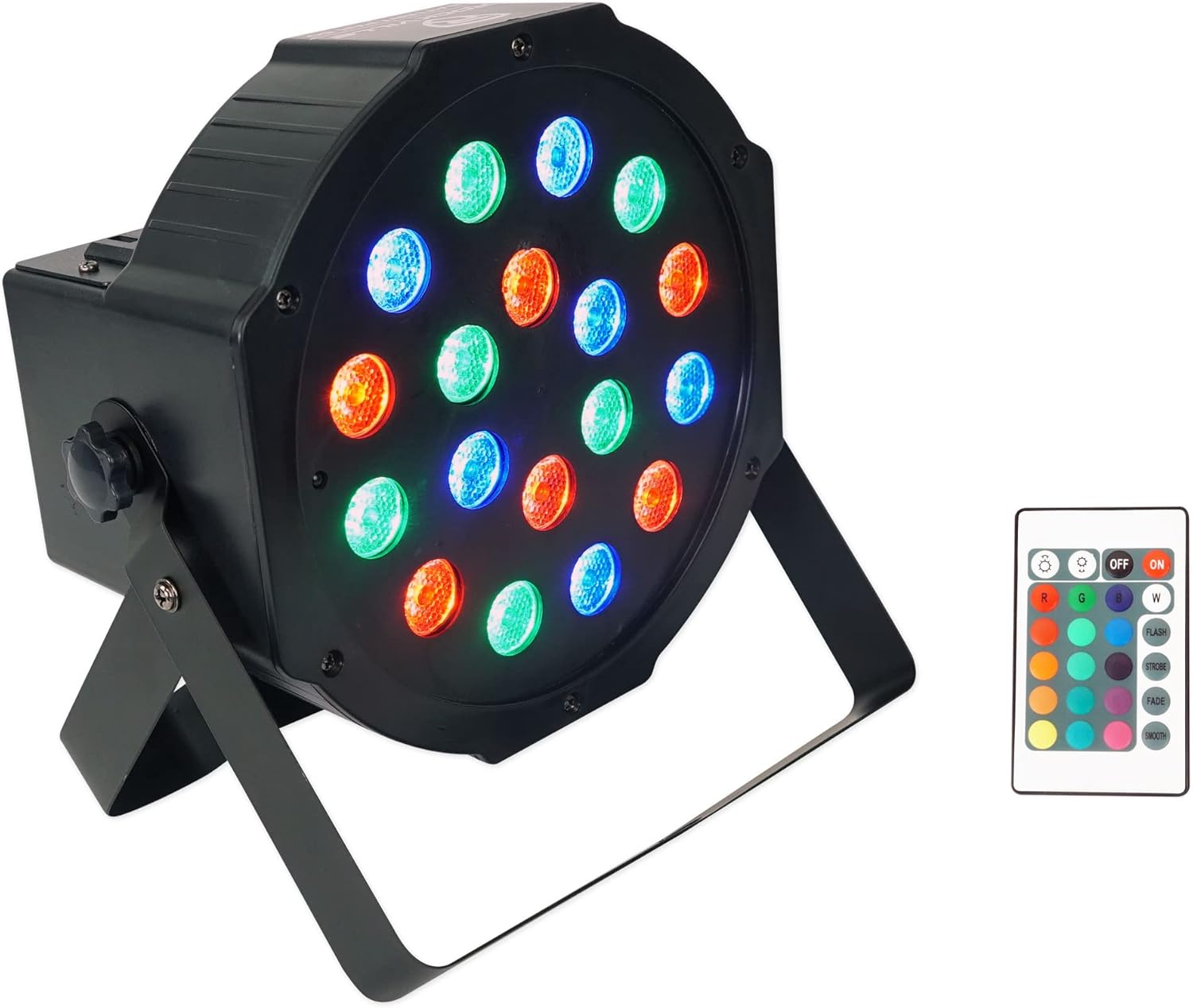 Rockville Battery PAR 61 Rechargeable RGBWA+UV DMX DJ Stage Wash Light+Remote, Black Pack of 2