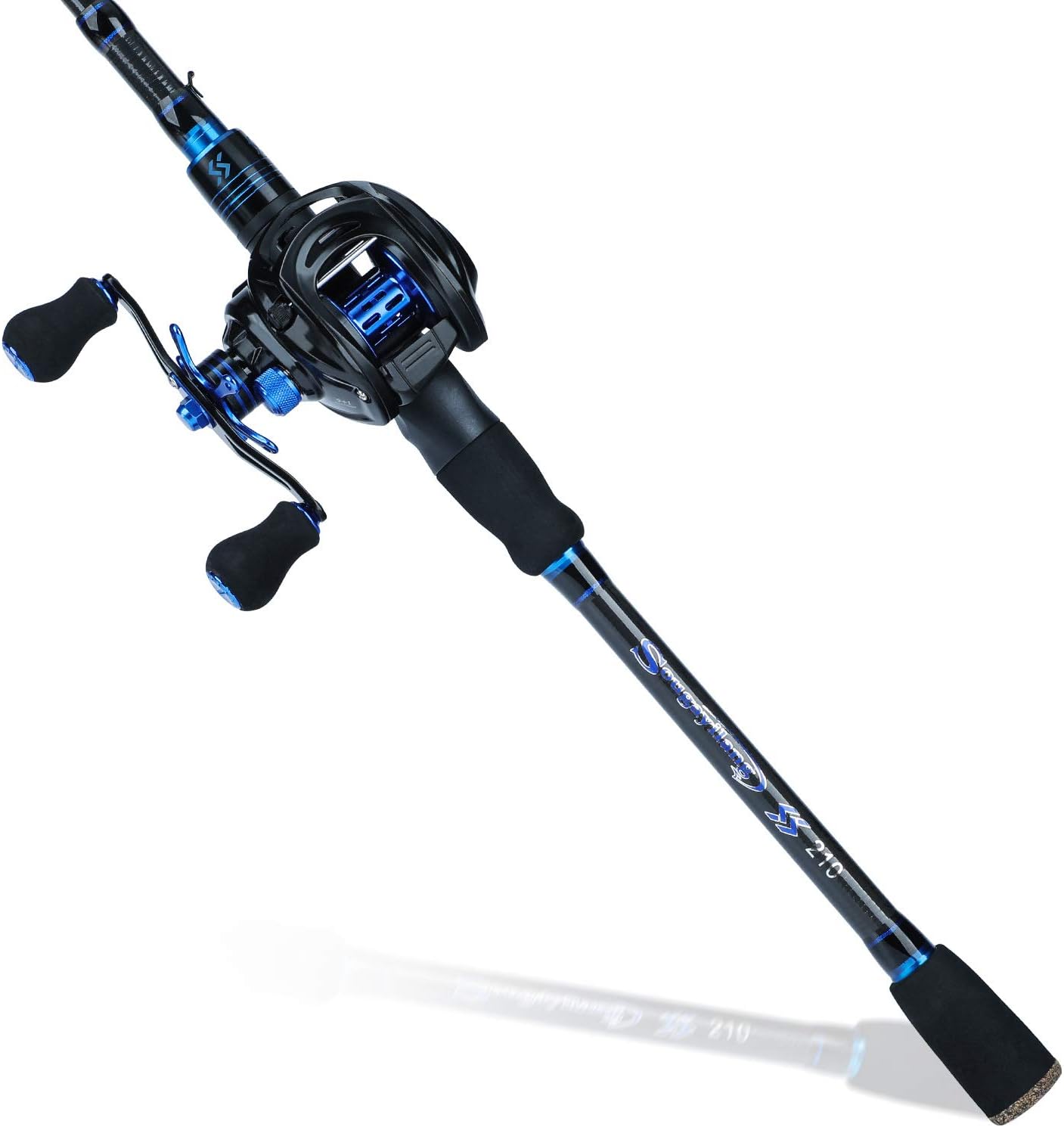 Sougayilang Baitcaster Combo Fishing Rod and Reel Combo, Ultra Light Baitcasting Fishing Reel for Travel Saltwater Freshwater and Beginner 5.9FT/6.9FT Pack of 2