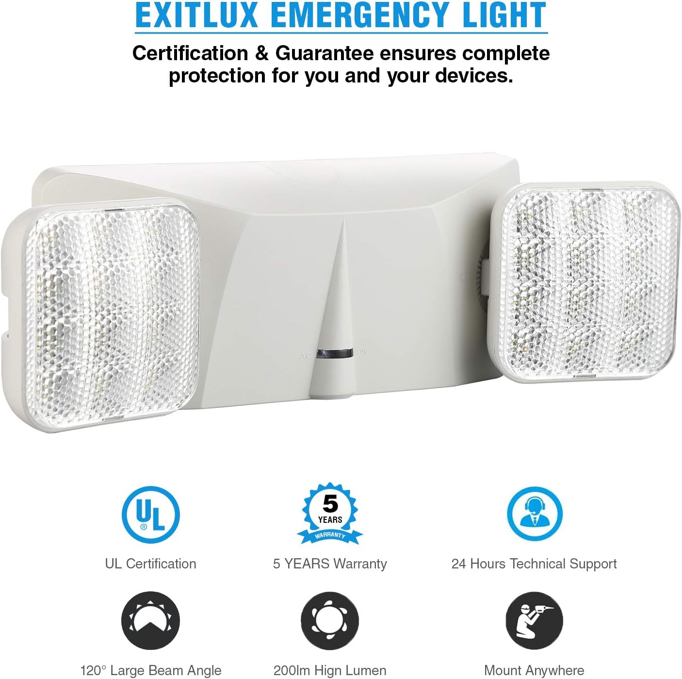 6 Pack Led Exit Sign with Emergency Light