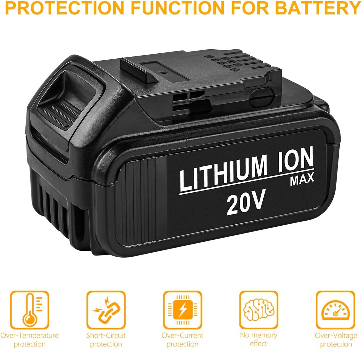 Powilling 5.0Ah 2Pack Replacement Battery for Dewalt 20V Max Battery XR DCB205 DCB204 DCB206 DCB205-2 DCB200-2 DCB180 DCD985B DCB200 Include Dewalt DCB102BP Charger