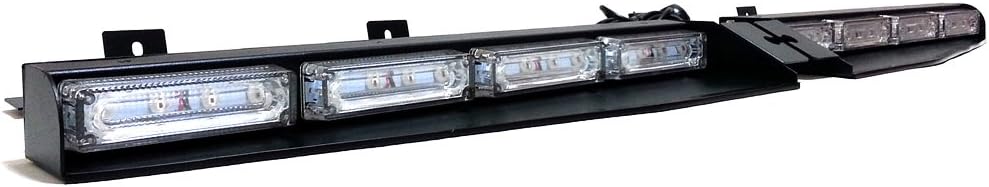 VSLED 2-16 LED 96 Watt Car Truck Emergency Beacon Light Bar Exclusive Split Visor Deck Dash Strobe Warning LightBar Blue/White/Blue/White LightBar