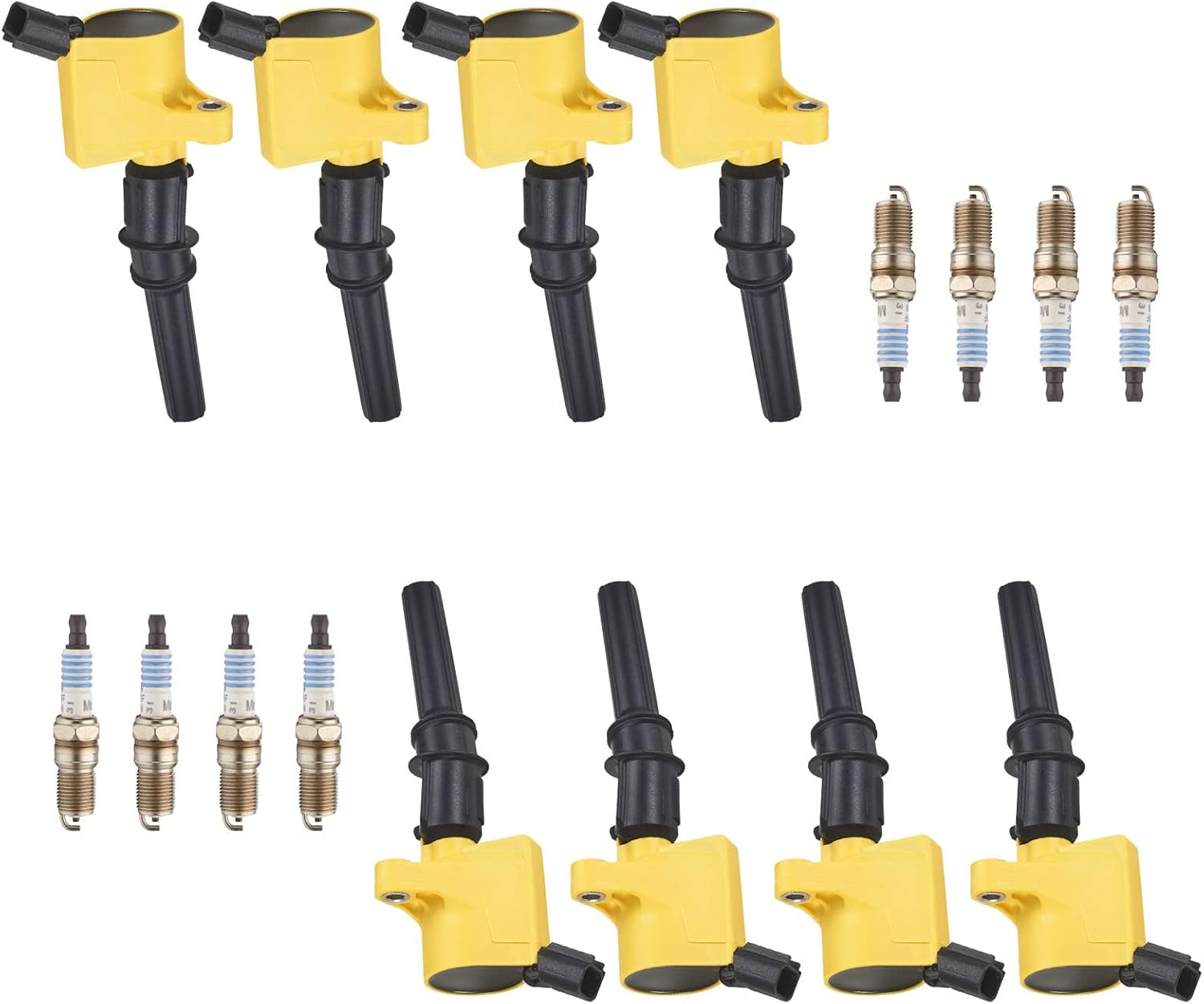 MCK 8pcs High Performance Ignition Coil Pack and Platinum Spark Plug Compatible With Ford Mustang Mercury Lincoln Explorer Lobo F-150 Expedition Mark LT 2005-2010 4.6L 4.5L 6.8L V8 FD503 DG508 SP413