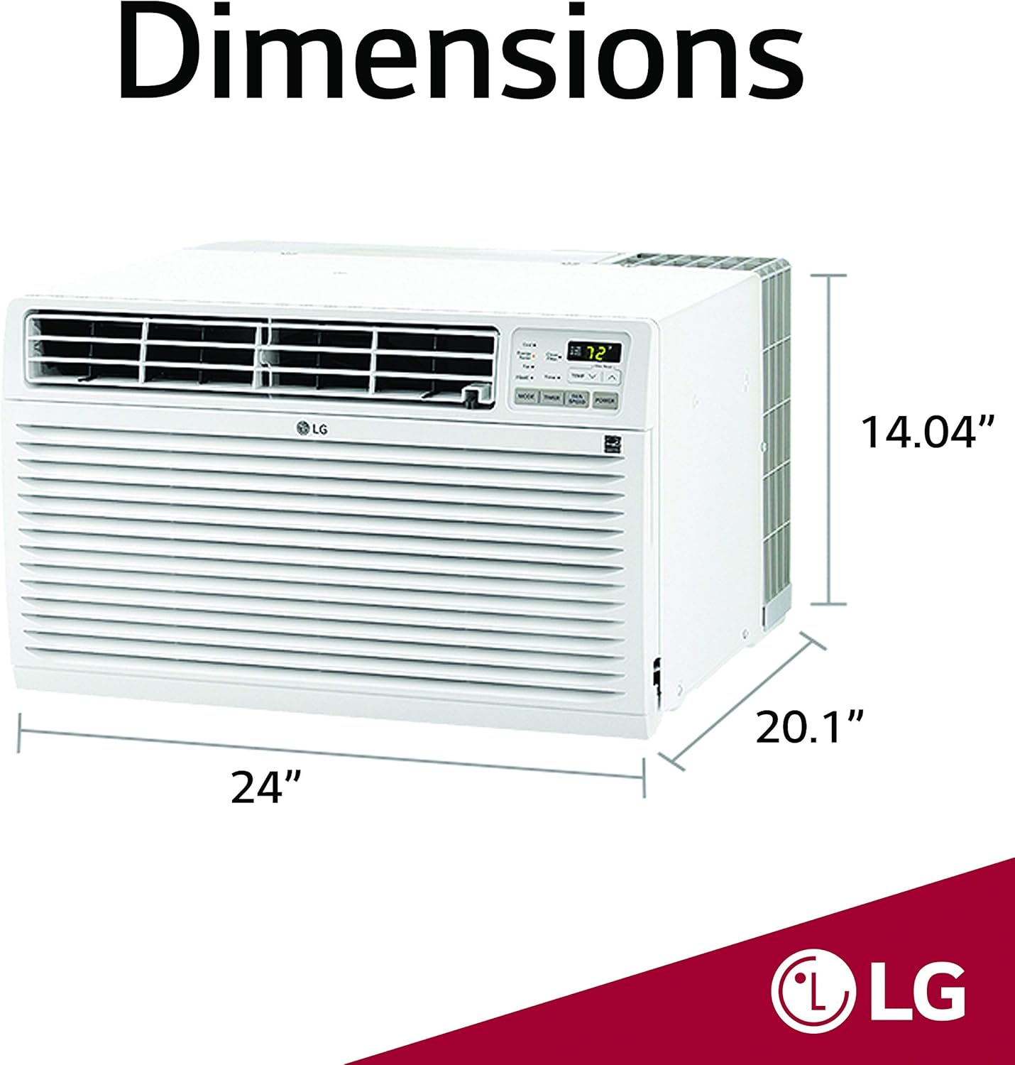 LG LT1036CER 10,000 BTU 230V Remote Control Through-the-Wall Air Conditioner, White
