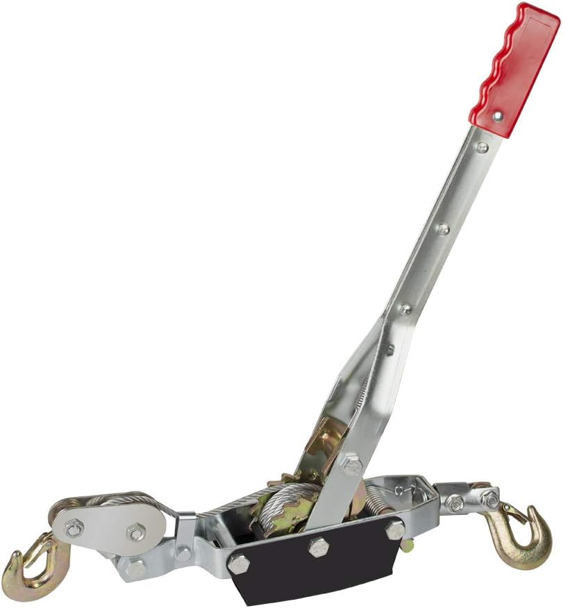 latulipo 4 Ton 8000lb Hand Puller Cable Puller Double Gear Pulling Hand Power Winch Hoist with 2 Hooks and Rope Pack of 2