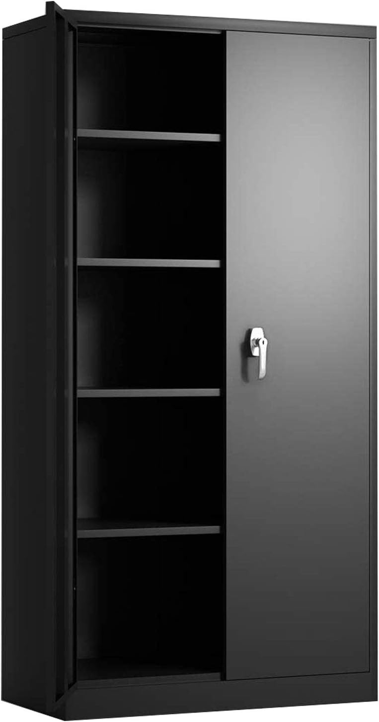 Tall Metal Storage Cabinets with Doors, Lockable 72