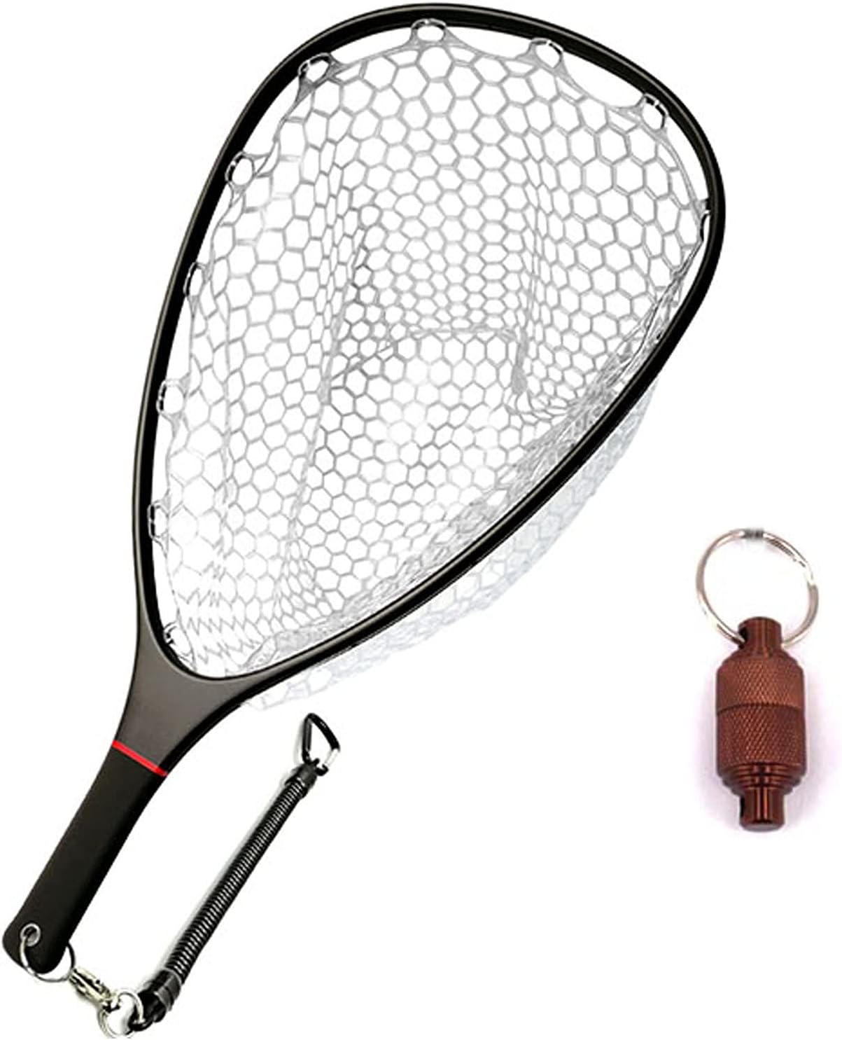 Aventik Floating Fishing Net Carbon Fiber Landing Net Clear Rubber Ghost Net Catch & Release Net with Magnetic Net Release Pack of 2