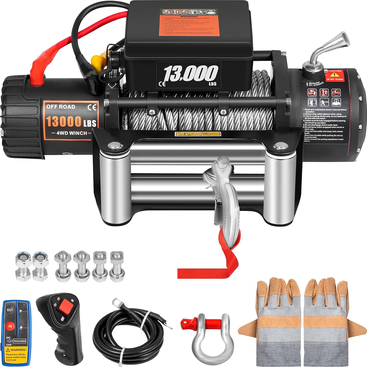 VEVOR Truck Winch 13000lbs Electric Winch 26m/85ft Cable Steel 12V Power Winch Jeep Winch with Wireless Remote Control and Powerful Motor for UTV ATV & Jeep Truck and Wrangler in Car Lift