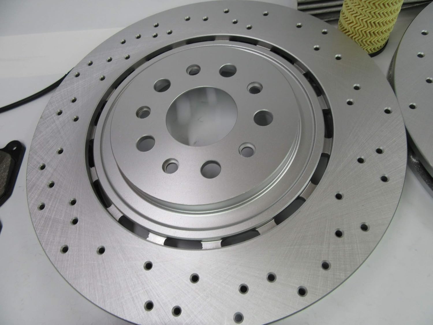 TopEuro replacement front rear brake pads & rotors for Maserati Ghibli Quattroporte 2014-16 FREE FILTER #520