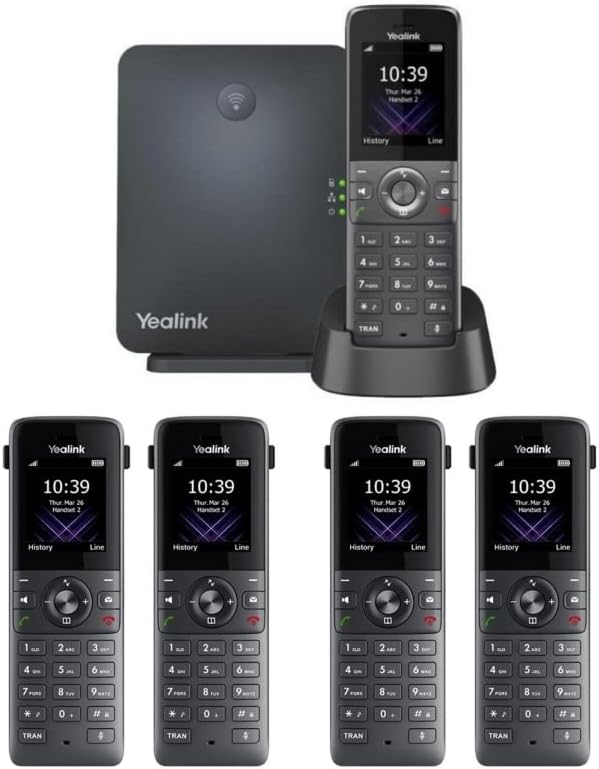 Yealink IP Phone W73P Bundle of W70B Base and W73H handset + 4-Unit W73H Handset