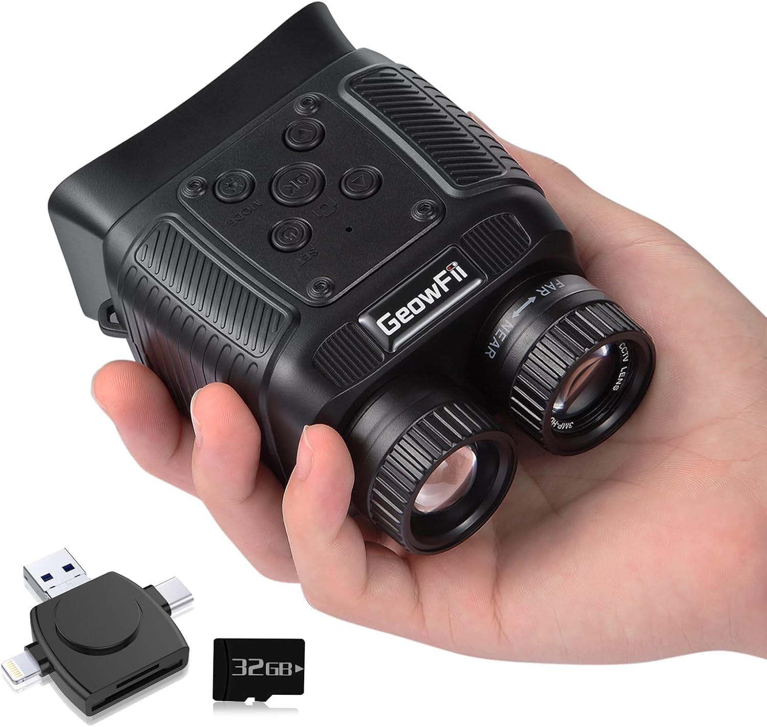 Night Vision Binoculars, Mini Digital Night Vision Goggles for 100% Darkness, with 8X Digital Zoom 2000mAh Battery,Save Photos&Video with Audio for Adult Hunting Spy Military Security,32G card